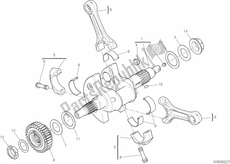 All parts for the Connecting Rods of the Ducati Diavel Xdiavel Thailand 1260 2016